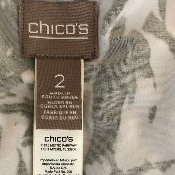 Chico’s Travelers Palm Leaf Print Maxi Dress Green & White Sleeveless Tropical - Picture 4 of 16